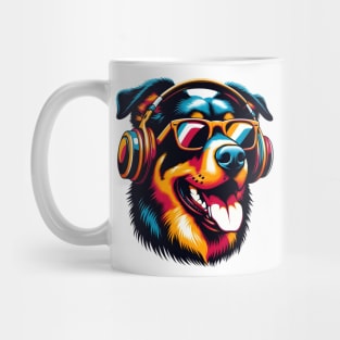 Beauceron Smiling DJ: Musical Dog in Sunglasses Mug